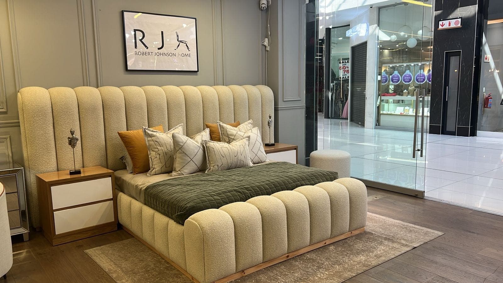 Channel-upholstered bed